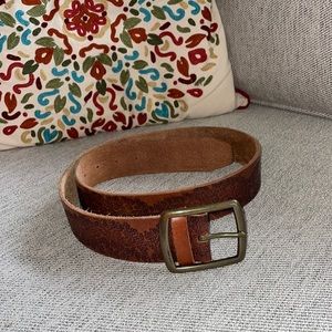 Lucky Brand stamped brown leather belt